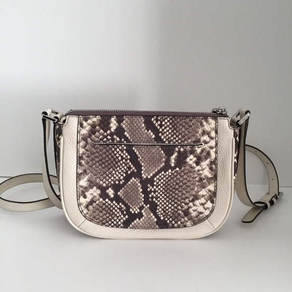 Michael Kors Julia MD Messenger Crossbody Purse Handbag Leather Snake Print NWT - Picture 7 of 16